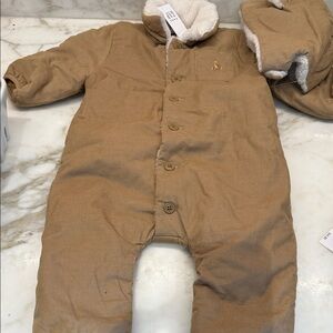 GAP Tan Baby Snowsuit with Mittens